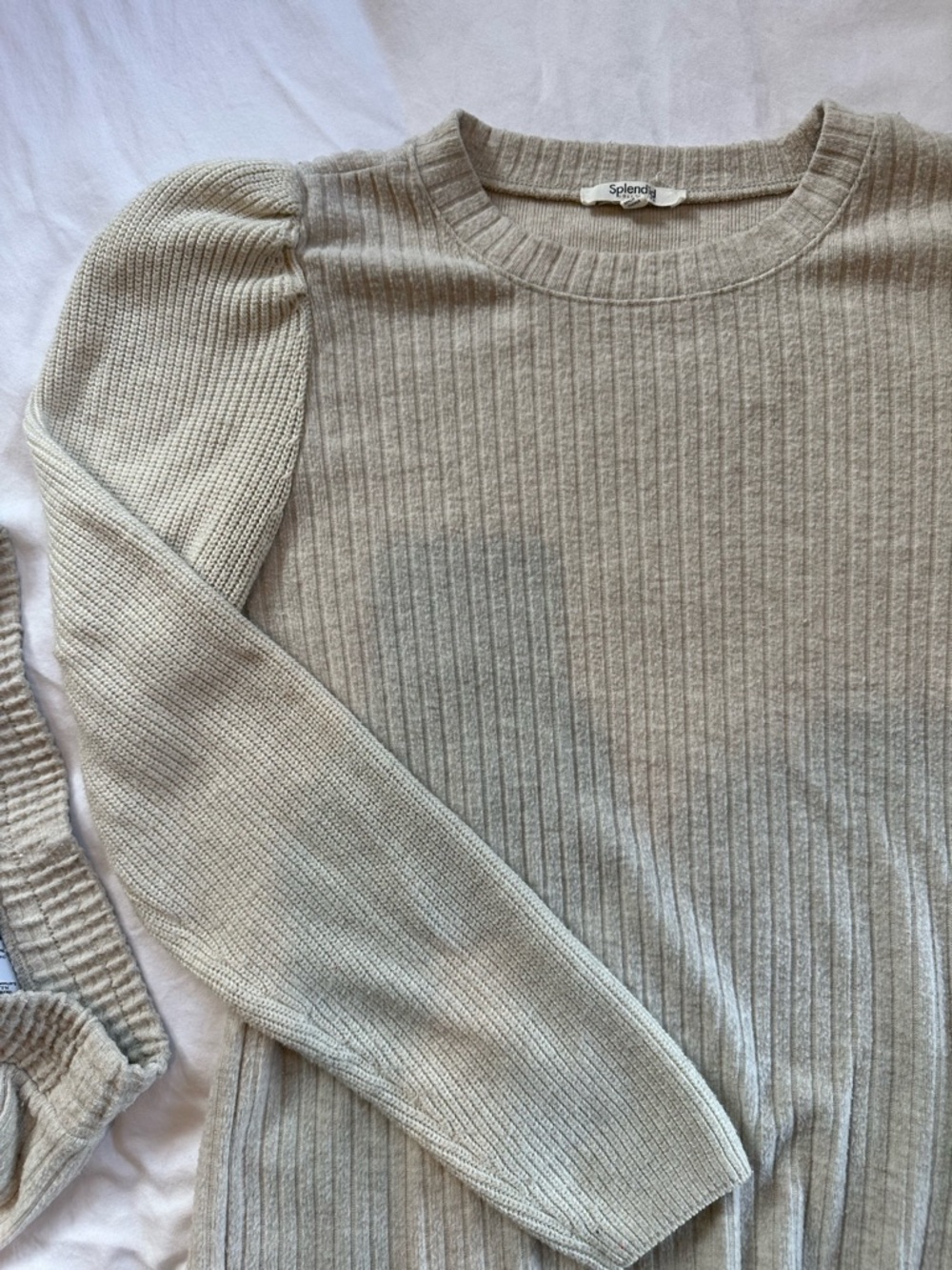 Splendid Neutral Ribbed Knit Lounge Set - Cream - Picture 2 of 5